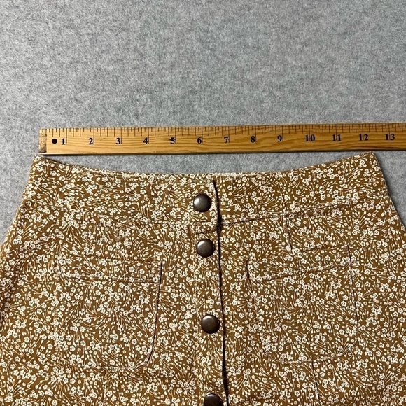 Kendall & Kylie Skirt Womens 25 Front Button Up Pocket Denim Mini Carmel - Picture 5 of 7